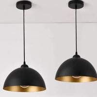 set 2 lampadari moderni nero e oro  a sospensione 
