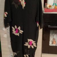 Lingerie da notte nera fiorita trasparente TG SM