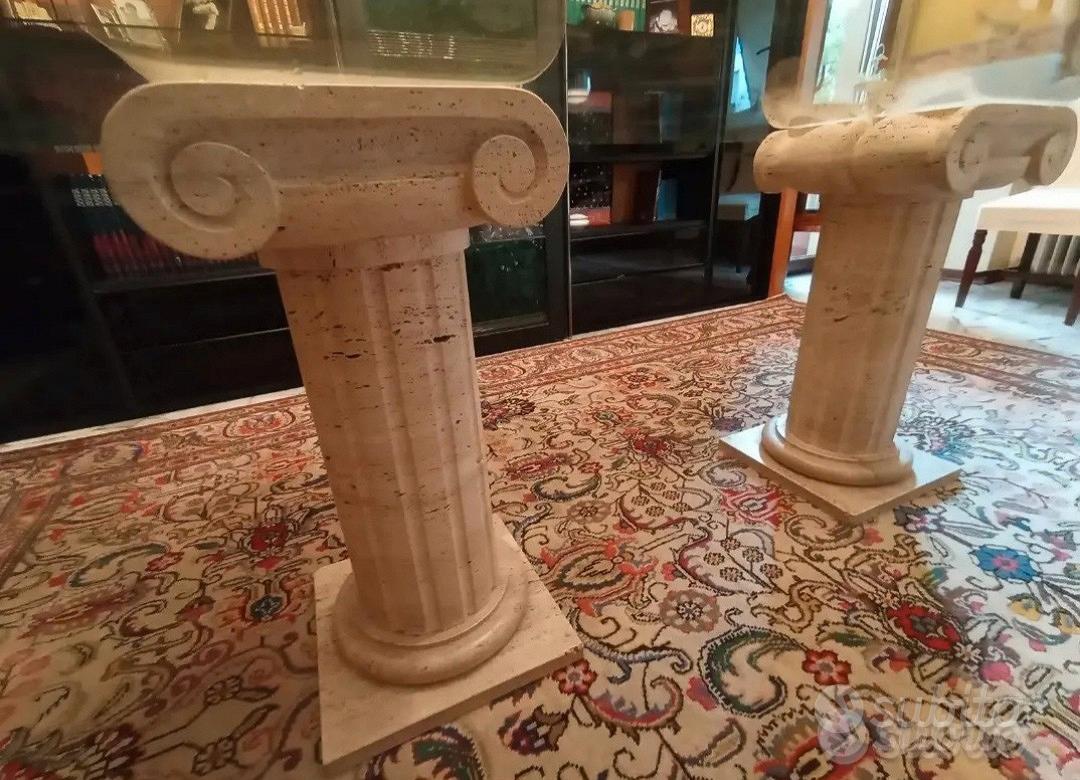 tavolo in Cristallo con colonne in Marmo Arredamento e