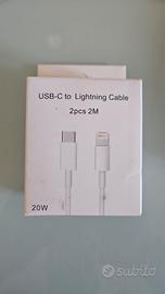 2x Cavo USB-C to Lighting 2M