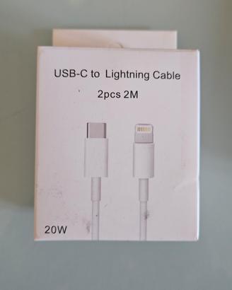 2x Cavo USB-C to Lighting 2M
