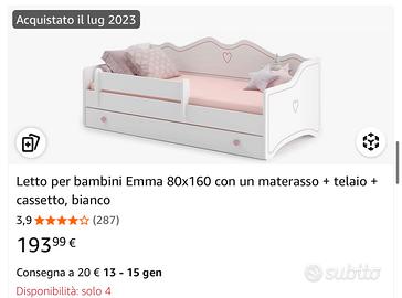 Letto bimba con materasso