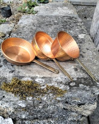 Set 3 Mini Utensili in Rame e Ottone