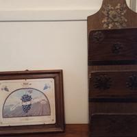 Quadro e portadocumenti in legno e cristallo