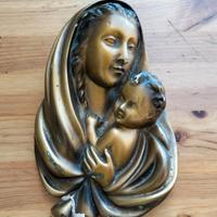Bassorilievoreligiosa in gesso madonna vintage 