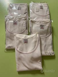 Set t-shirt bianche felpate in 100%cotone