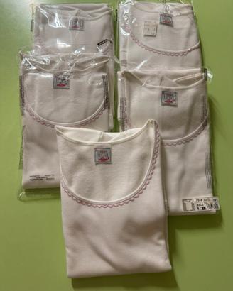 Set t-shirt bianche felpate in 100%cotone