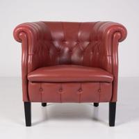 Poltrona Fumoir Frau design Renzo Frau pelle rossa