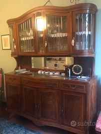 Credenza art deco con marmo e specchio 1920