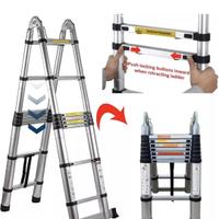 SCALA TELESCOPICA 5m ACCIAIO PIEGHEVOLE PORTATILE 