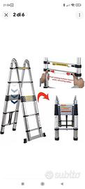 SCALA TELESCOPICA 5m ACCIAIO PIEGHEVOLE PORTATILE 
