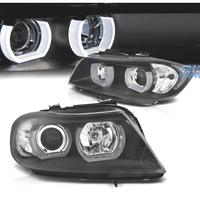 FARI BMW E90 E91 05-08 ANGEL EYES 3D SFONDO NERO