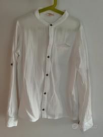 Camicia bianca collo corrana 8/10 anni 100% cotone