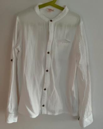 Camicia bianca collo corrana 8/10 anni 100% cotone