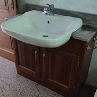 mobile bagno in legno + porta asciugamani e carta 