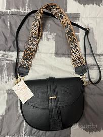 Borsa a tracolla in vera pelle Made in Italy nuova