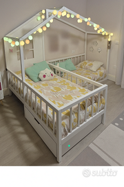 🏠 Letto Montessori Doppio a Casetta ✨