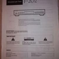 MANUALE TUNER RADIO SINTONIZZATORE PIONEER F-202
