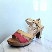 Sandali Tacco Beige e Rosa Spider King