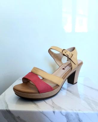 Sandali Tacco Beige e Rosa Spider King