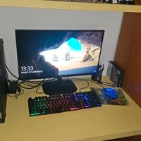 computer fisso + monitor + tastiera e mouse