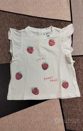 Maglietta t-shirt bambina neonata in cotone 