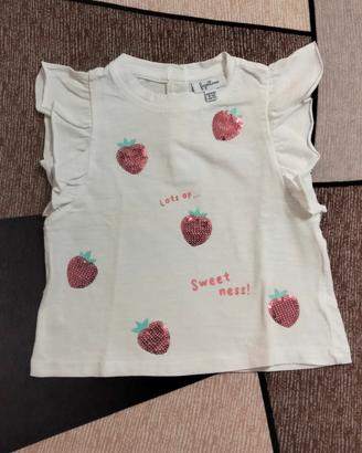 Maglietta t-shirt bambina neonata in cotone 