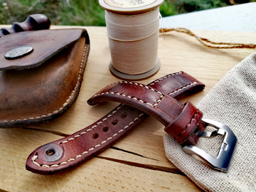 Cinturino artigianale in vero cuoio 22-20mm