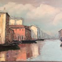 Canale Veneziano, olio su tela, Aldo Marangoni