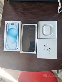 iPhone 15 - 128GB - Black/Blue + AirPods 3ª Gen 