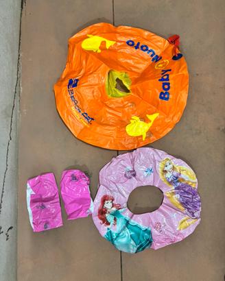 Set di 3 ciambelle, braccioli e piscinetta