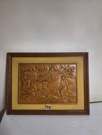 Quadro con bassorilievo in legno 