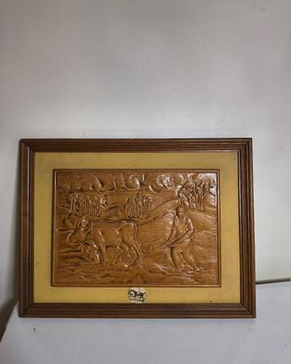 Quadro con bassorilievo in legno 