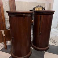 Antiquariato. Coppia comodini cilindrici