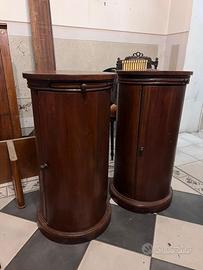 Antiquariato. Coppia comodini cilindrici