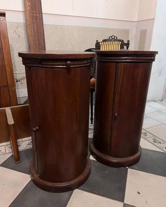 Antiquariato. Coppia comodini cilindrici