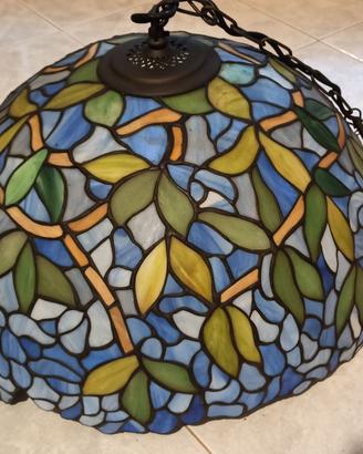 Lampadario in vetro decorato Tiffany