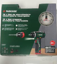 Set Trapano Avvitatore Ricaricabile Parkside  Nuov