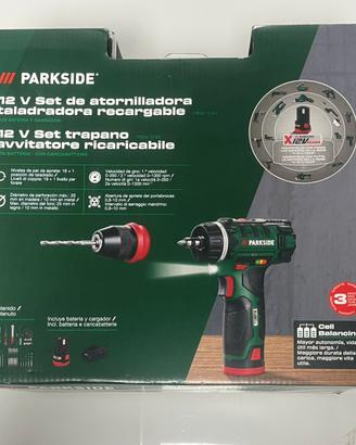Set Trapano Avvitatore Ricaricabile Parkside  Nuov