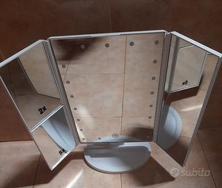 specchio da tavolo, con luci, ingrandente