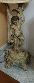 Colonna portavaso con putto decoro craquelé