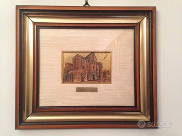 2 QUADRI SAN NICOLA E CATTEDRALE BARI LAMINA ORO