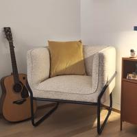 Poltrona The Masie in Tessuto e Metallo Blu