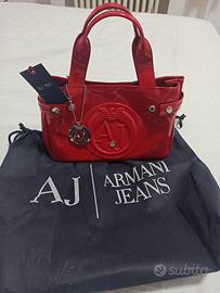 Borsa Armani Jeans Vernice Rossa NUOVA CON CARTEL