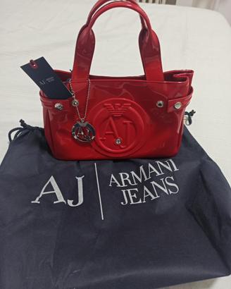 Borsa Armani Jeans Vernice Rossa NUOVA CON CARTEL