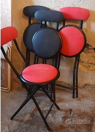 Set 4 sedie pieghevoli con schienale