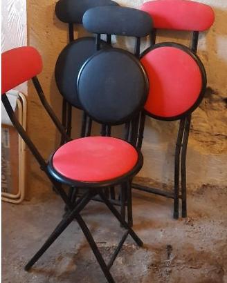 Set 4 sedie pieghevoli con schienale