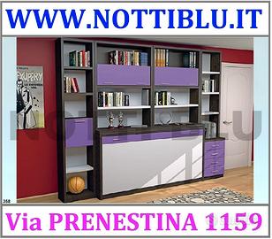 Letto a Scomparsa 1p orizzontale e libreria