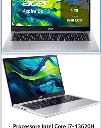 Portatile acer aspire go 15,6 garanzia 1 TB 32 GB