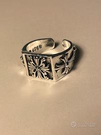 Anello gotico chrome argentato aperto